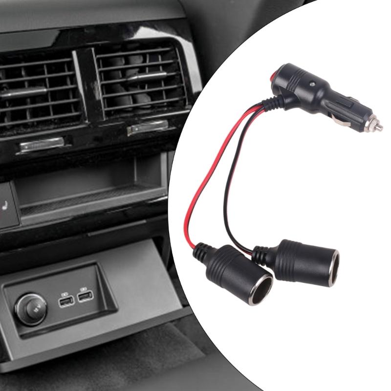 12V-24V Car Cigarettes Lighter Splitter Adapter Cable Cord with Power Switching Button 1 Male To 2/4/3 Female Socket