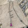 Rhinestone Rose Red Gourd Necklace: Fortune & Prosperity Pendant On Thin Clavicle Chain - Elegant National Style Jewelry for Women