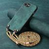 Crossbody Long Lanyard Strap Anti-Drop PU Leather Phone Case for iPhone 16 Pro Max 15 14 13 12 Plus 16E SE 2022 Slim Fit Cover