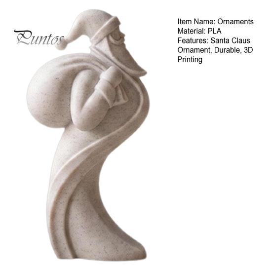 Unique Minimalist Holiday Art Pieces Abstract Santa Claus Ornament, Sandstone Texture 3D Print Decor Statues, Artistic Figurines for Tabletop Entrance