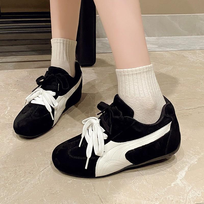 6cm inner height increase German training shoes women's 2025 new versatile flat-bottomed retro Forrest Gump shoes red casual shoes women's