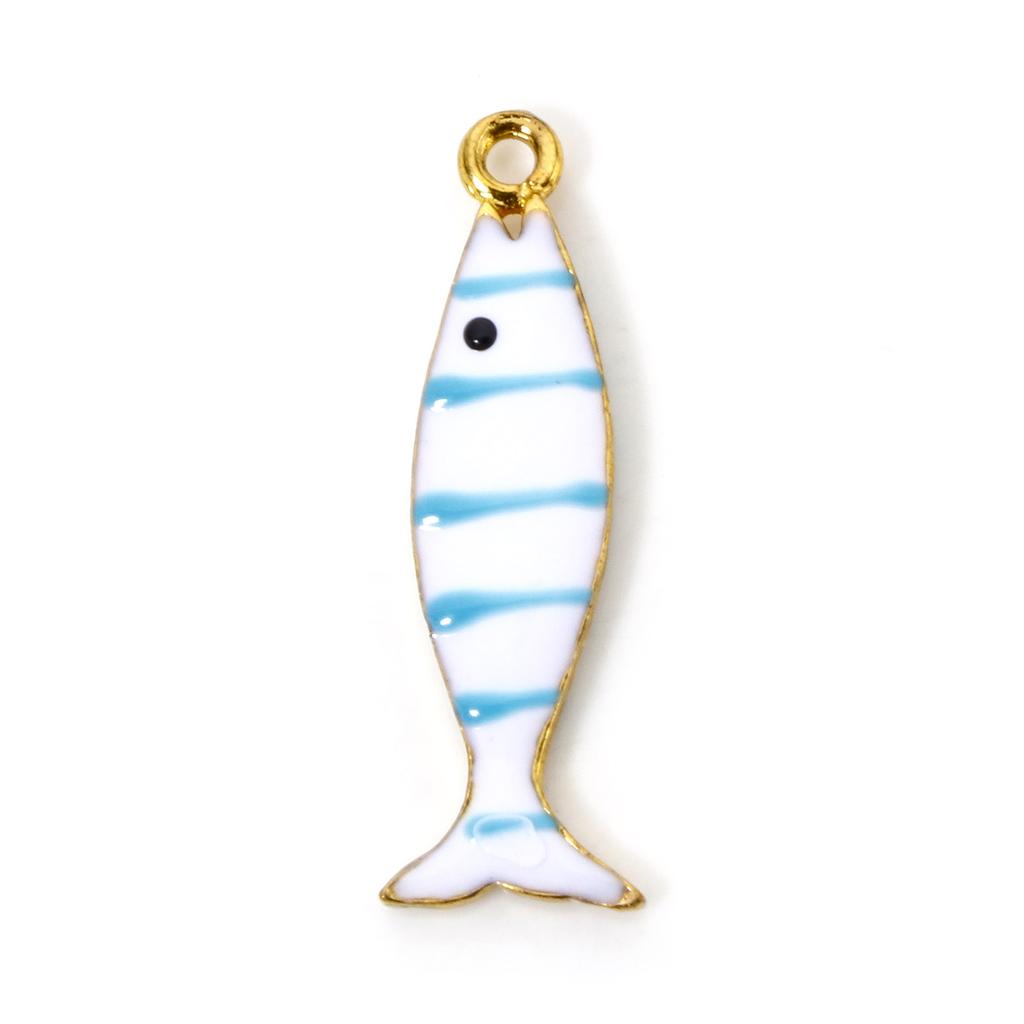 5pz Pesce Blu Verde Smaltato Paillettes Ciondoli Lega a Base di Zinco Animali Ciondoli DIY Collana Orecchini per Donne Componenti per Gioielli