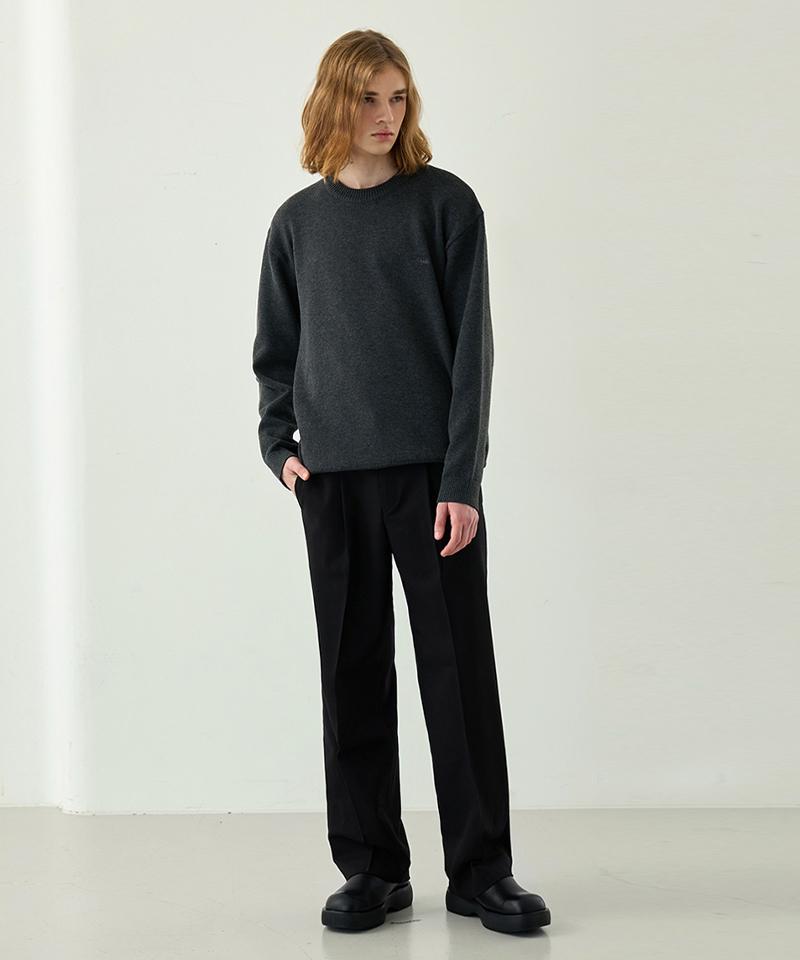 NODU Maple Basic Round Knit [Charcoal]