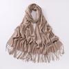 Imitation Cashmere Tassel Scarf - Chinese Red, Ideal for Autumn/Winter Celebrations, Company Events, and Parties with Custom Printed Logo