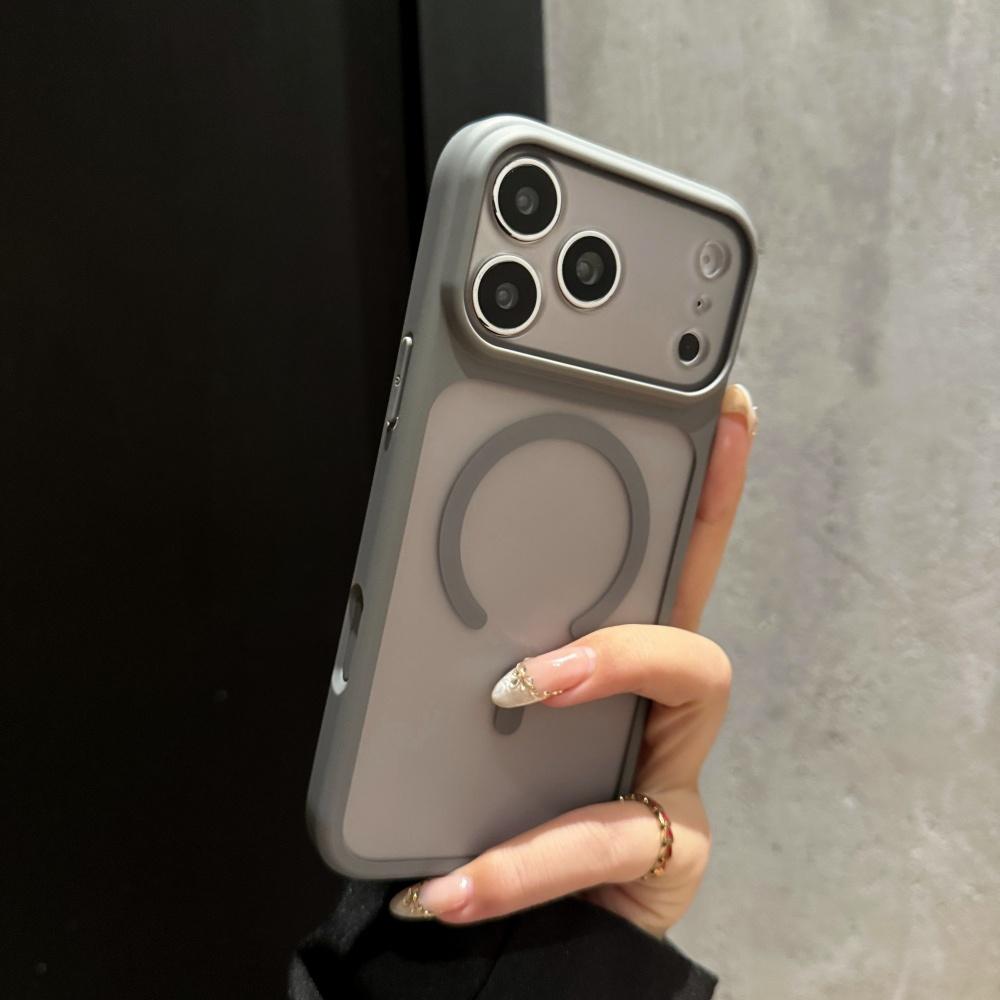 

For Magsafe Frosted PC Magnetic Phone Case For iPhone 17 16 15 14 13 Pro Max Wireless Charge Soft Bumper Shockproof Cover iPhone17