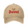 Cappellino in Denim Lavato con Logo Duvels Personalizzato Cappellini da Baseball Casual Cappello Regolabile Cappellini da Baseball Estivi Unisex
