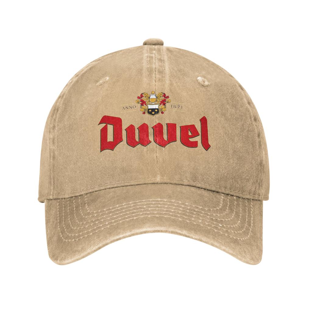 Cappellino in Denim Lavato con Logo Duvels Personalizzato Cappellini da Baseball Casual Cappello Regolabile Cappellini da Baseball Estivi Unisex