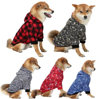 Ropa Nueva para Perro Acolchada a Cuadros con Capucha para Perro Grande Mascota Suéter de Dos Patas