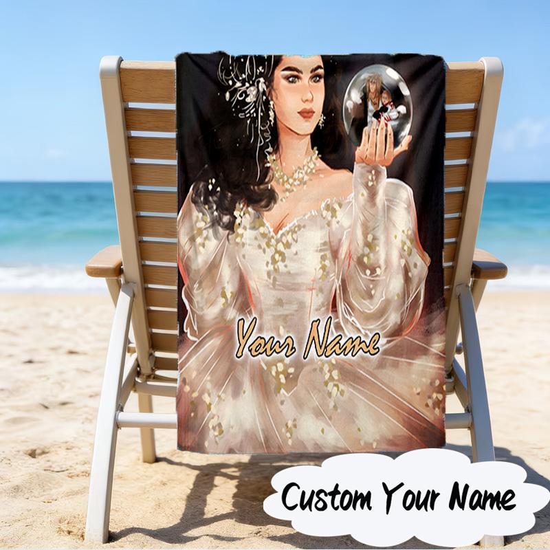Custom Name Golden Labyrinth Adventure Microfiber Beach Towel Super Soft & Absorbent for Bath, Beach, Travel Bath Time Accessory, Fan Gifts