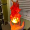 Realistic Burning Fireball Toy Floating Prop LED Glowing Flame Halloween Handheld Prop for Cosplay Effect Battery Powered Stage Light Party