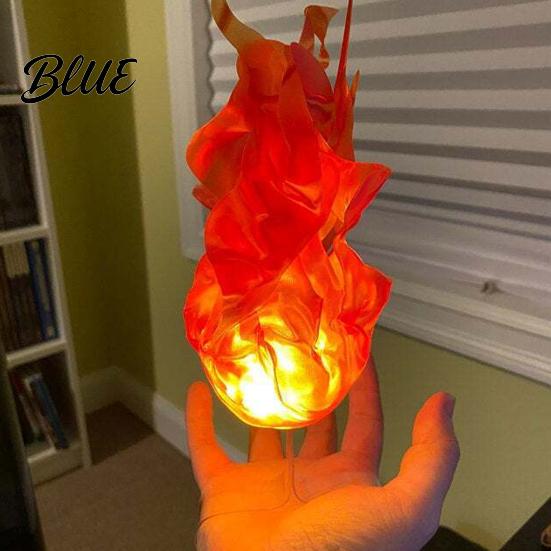 Realistic Burning Fireball Toy Floating Prop LED Glowing Flame Halloween Handheld Prop for Cosplay Effect Battery Powered Stage Light Party