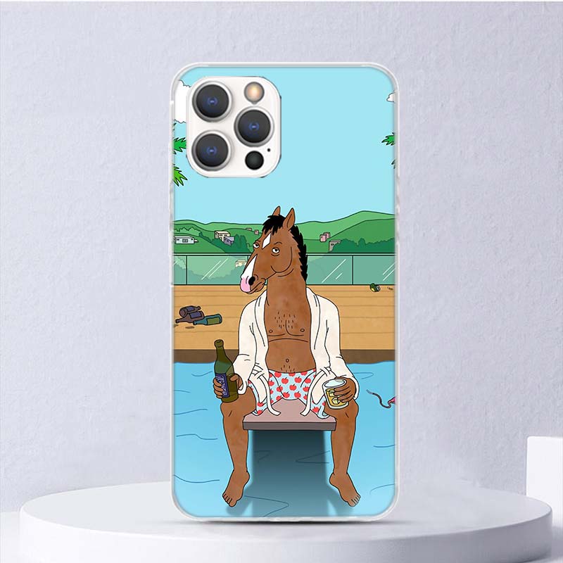 Cartoon B-BoJack Horsemans Soft Case For iPhone 16 17 Air 16E 15 Plus 11 12 13 Mini 14 Pro Max Phone Cover Apple 7 8 SE Coque Fu