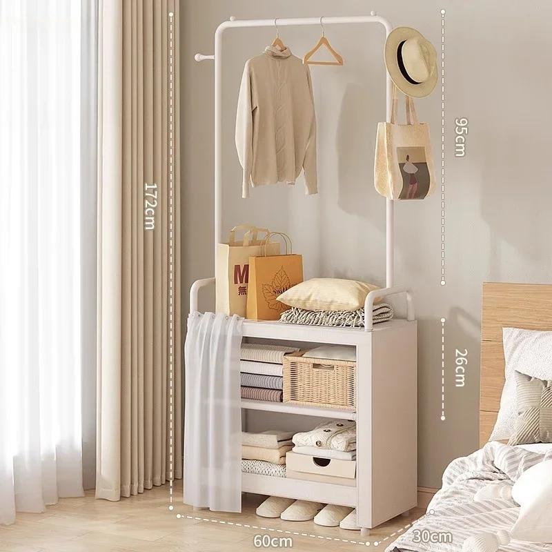 Floor-standing Dust-proof Clothes Hanger Rack Indoor Thickened Closet Home Small Apartment Clothing Storage Shelf Organizer