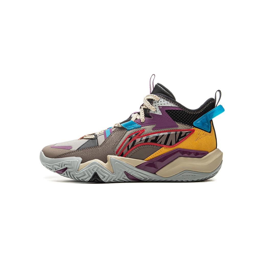 Li Ning Kids Synthetic Leather Basketball Series Comfortable Non-Slip Wear-Resistant Rebound Support Mid-Top Kids Basketball Shoes YKBU090-5