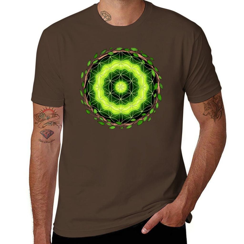 Ayahuasca Sacred Geometry T-Shirt Tops Plus Size Tops Vintage Mens Workout Shirts