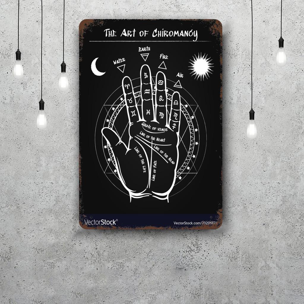 Palmistry Classic Poster Rusty Metal Plaque Retro Decorative Plate Bar Man Cave Garage Club Metal Sign Wall Decoration