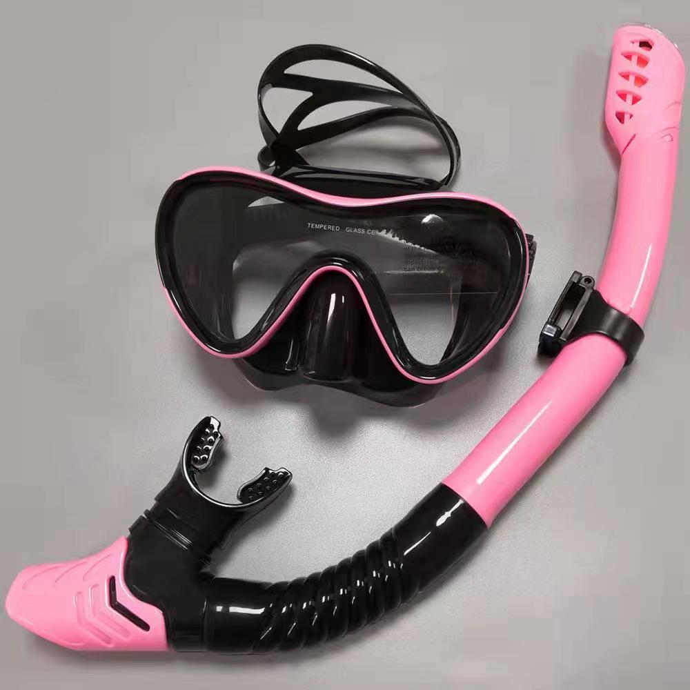 Unisex Full Dry Silicone Diving Mask & Snorkel Set with Mirror Surface