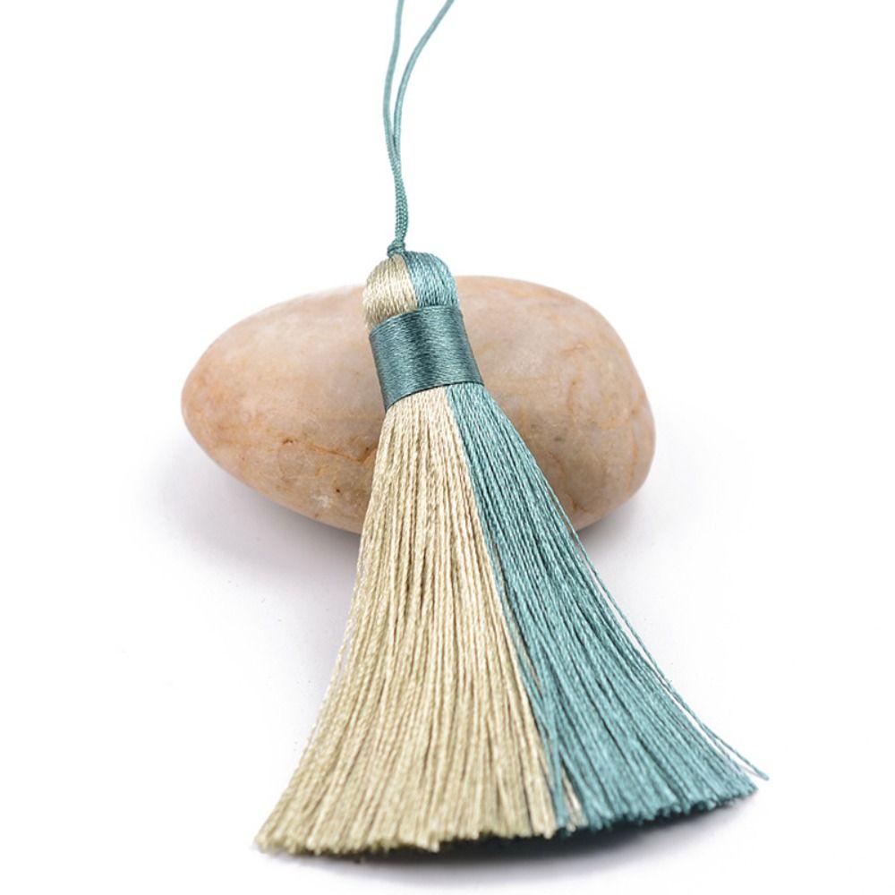 Soft Thread Fringe Tassel Charm Two-Tone Color Gradient Tassel Ornament  For Jewelry DIY