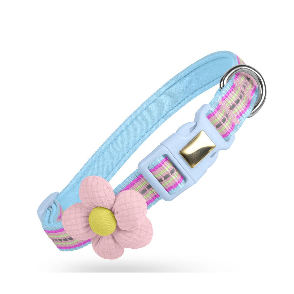 Universal & Dog Collar Cute Flower Design Outdoor Pet Restraint Safety Collar