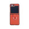 Coque Samsung Z Flip 7/6/5 Texturée Cuir avec Anneau - Housse de Protection Mode Couleur Unie