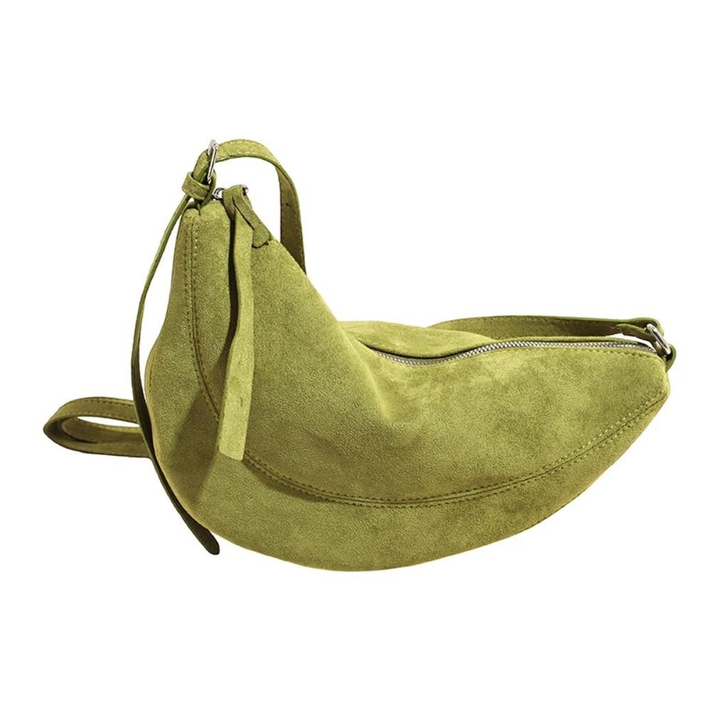 Einfache Wildleder Crossbody Tasche Reißverschluss Weiche Umhängetasche Pendeltasche Pendeln