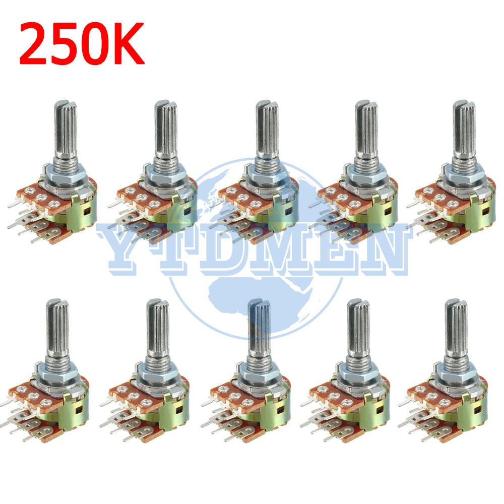 10PCS WH148 15mm/20mm 6pin Dual-gang Potentiometer 10K 1K 2K 5K 20K 50K 100K 250K 1M Variable Resistor for Audio Volume Control