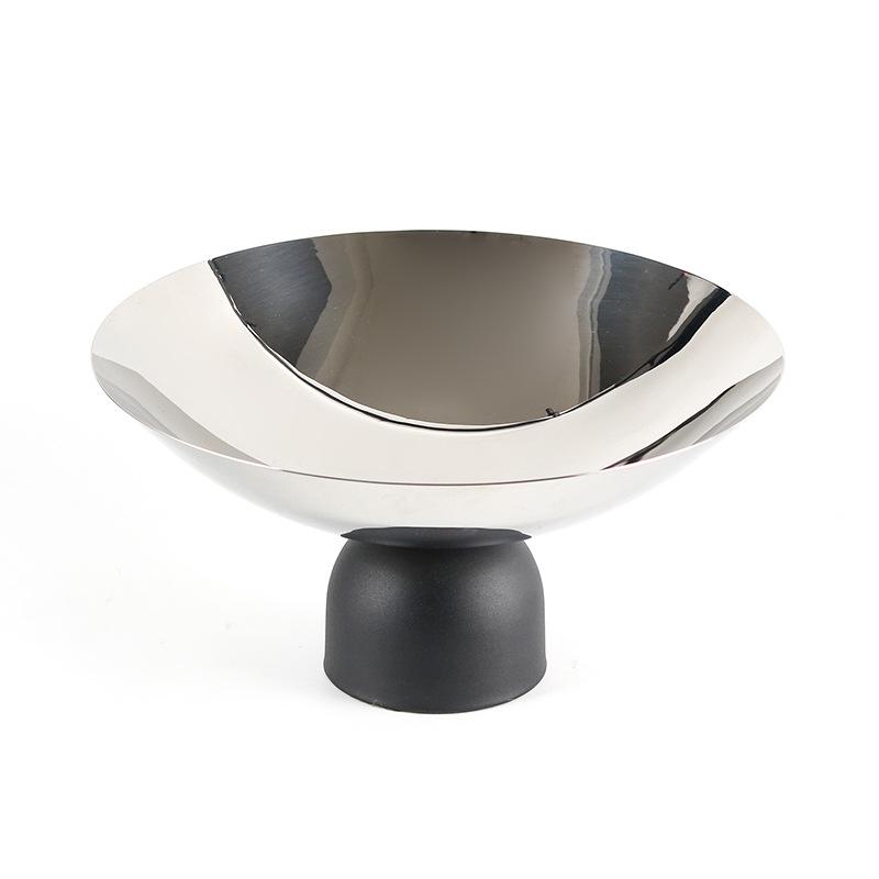 Stainless Steel Storage Tray, Large Fruit Bowl, Restaurant Round Fruit Plate, Household Snack Plate, Tableware, Kitchen Supplies