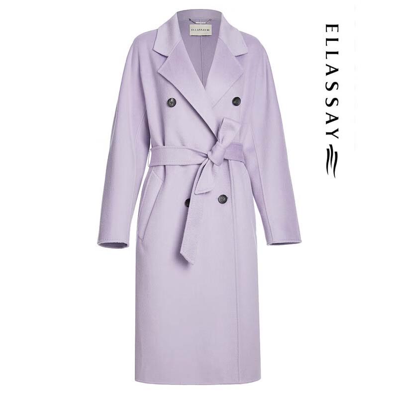 ELLASSAY Women's Double-Breasted Wool Blend Coat