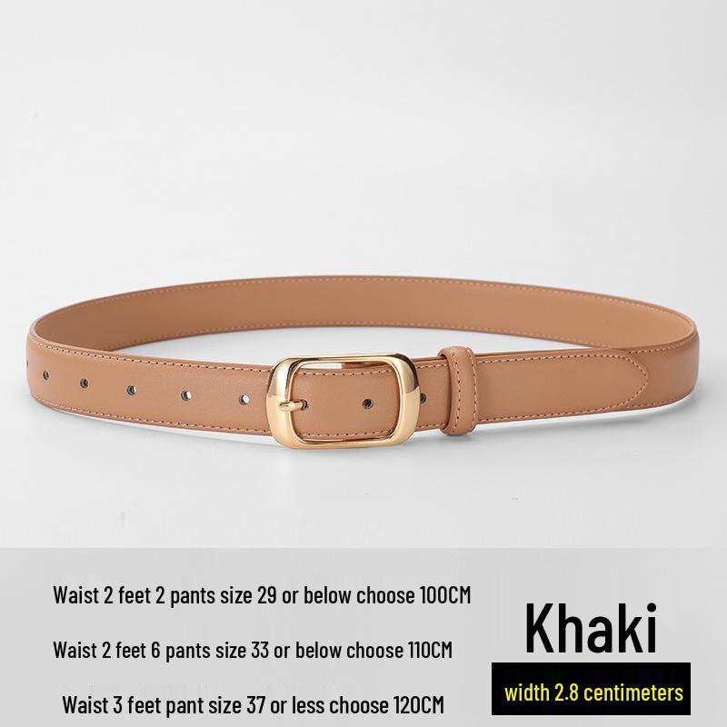 

Women s Genuine Leather Fashion Belt 2023: New Style Pin Buckle, Versatile Decorative Jeans Accessory, Cowhide. 120 cm