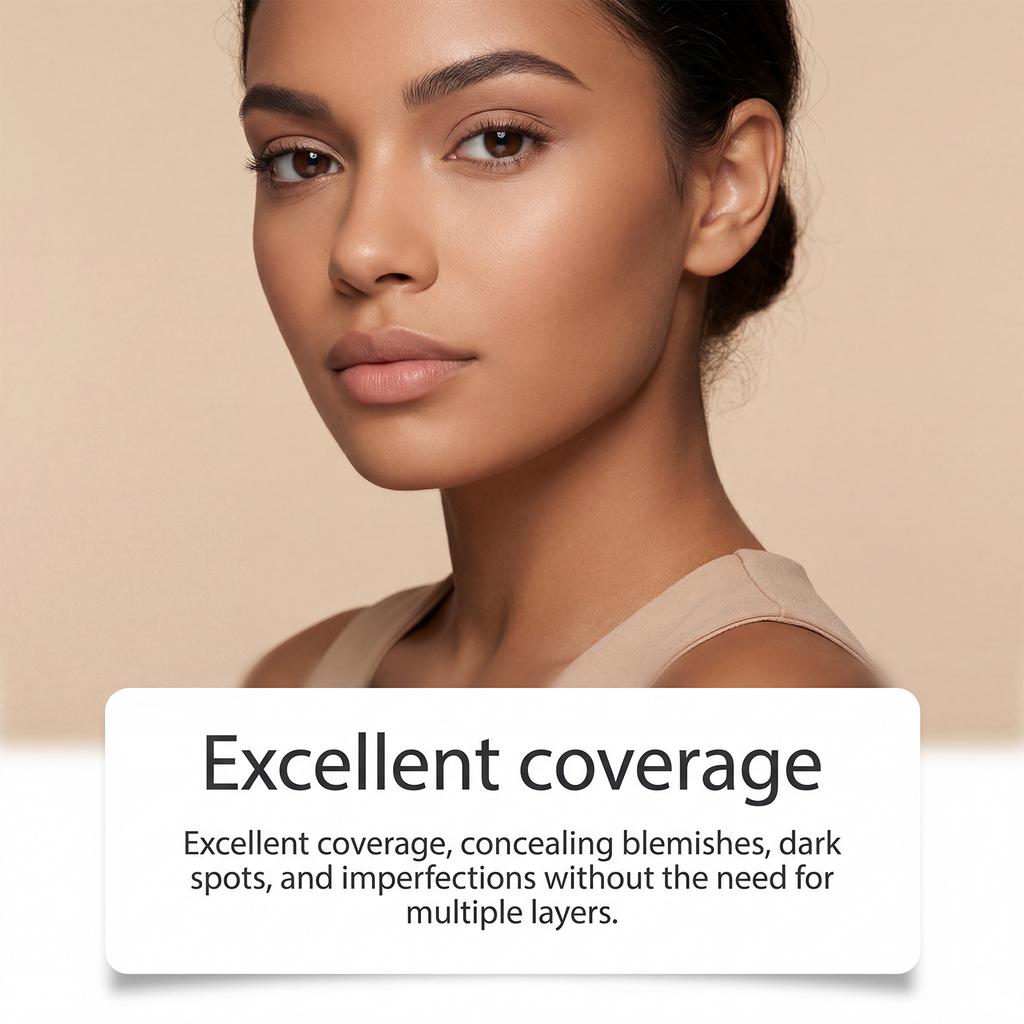 Lightweight and Flawless Cushion Foundation Cocoa Color Lightweight and Breathable Foundation Provides a Smooth, Hydrated Finish