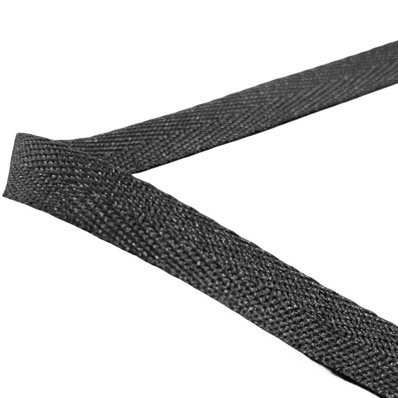 Panglică Herringbone din Mătase de Rețea 1Cm-2.0Cm Negru și Alb Chingă Îmbrăcăminte Pantofi Poliester Bagaje