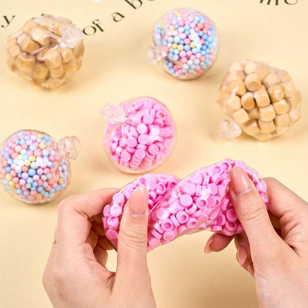 Hollow Back Granules Beads Filler Smooth Surface Squeeze Ball Fillers  Slime Crafts