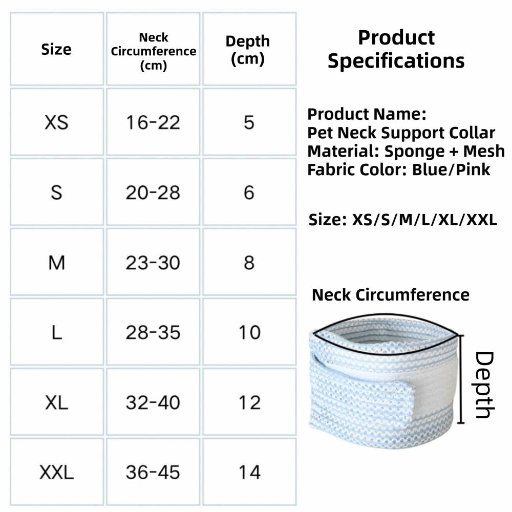 Breathable Dog Cat Neck Brace Cover Adjustable Anti-Scratch Pet Neck Protective Collar Soft Cushion Anti-Lick Elizabethan Collar