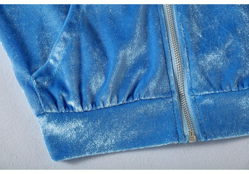 Damen 2025 Einfarbiger Samt-Kapuzenpullover und Weitbeinige Hosen Set