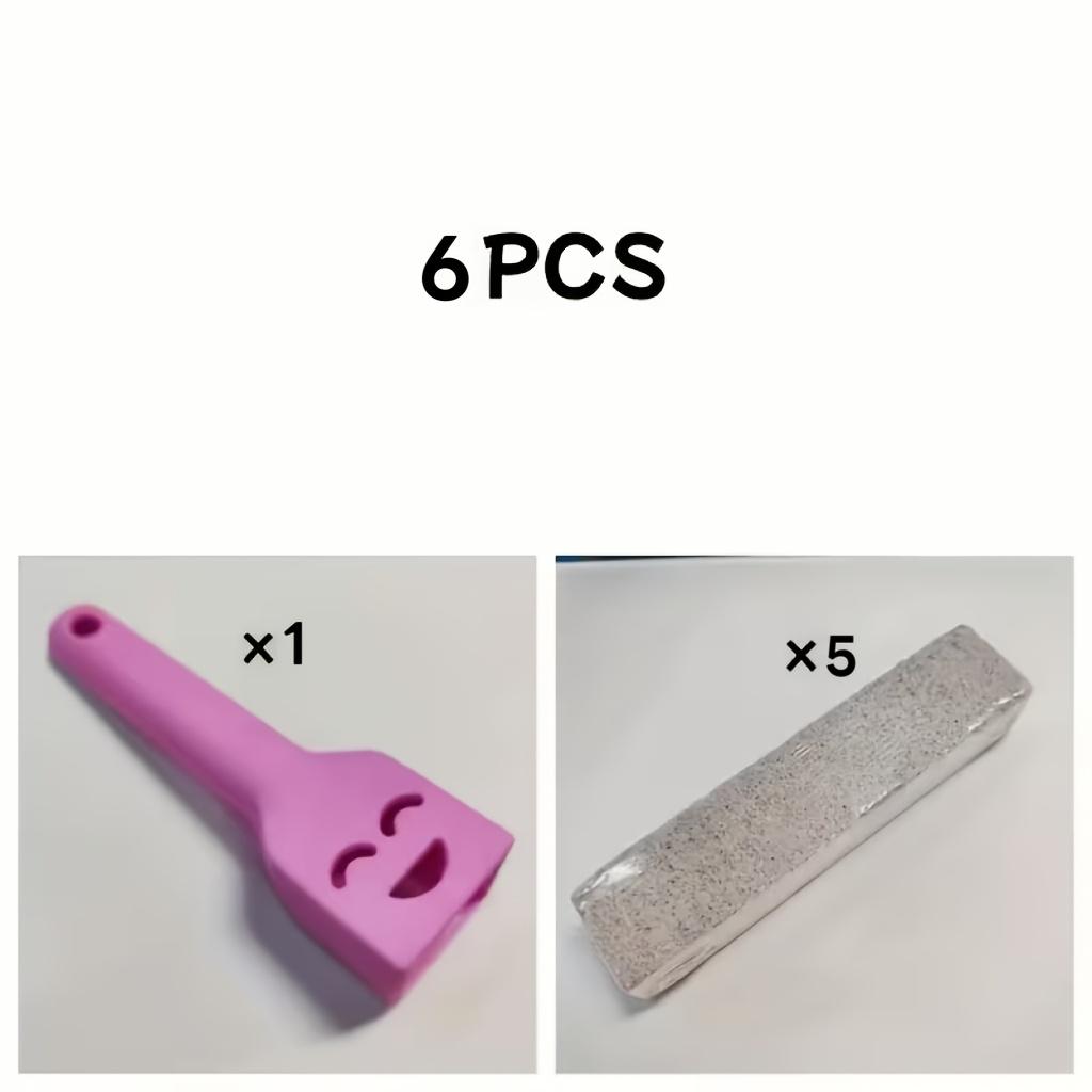 2 Handle 2 Pumice Stone Sticks Cleaning Sticks, Toilet Brush, Bathroom Stain Remover, No Electricity Required