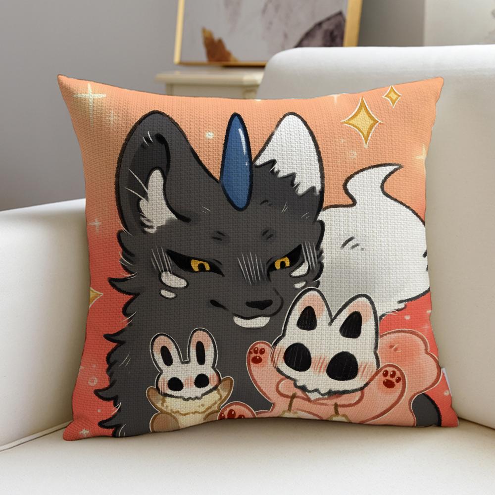 Magical Cute Fabulous BeastsS Cushion Cover Breathable and skinfriendly linen pillowcase square removable and washable cushion