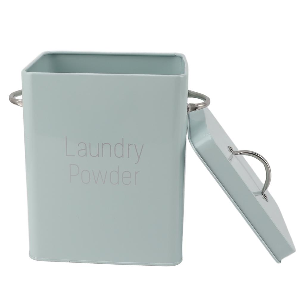 Metal Laundry Room Container with Dual Side Handles with Spoon Lid Farmhouse Laundry Powder Container for Washing Powder Rice Dog Food