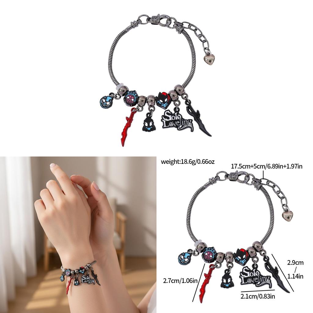 Solo Leveling Cartoon Character Alloy Bracelet With Electroplated Finish For Gift And Anniversary