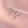 925 Silver Needle Zircon Flower Pendant Stud Earrings For Women Classic Jewelry Light Accessories
