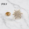 Rhinestone Lapel Pin 1/2Pcs Double-Layered Eight-Pointed Star with Rhinestones, Thickened Alloy Fashion Suit Safety Buckle for Suits Shirts