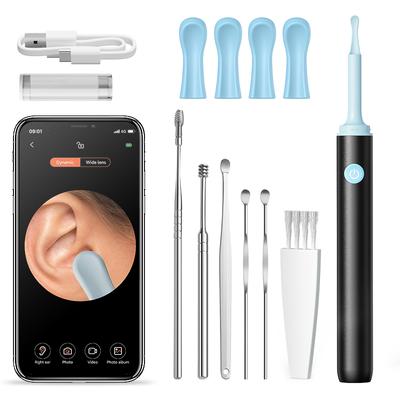 Limpiador Visual de Oídos con Cámara Otoscopio Extracción de Cera de Oído con Kit de Limpieza HD de 5MP Palillos de Extracción Cámara Endoscópica Kit de Herramientas para Oídos
