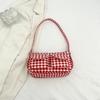 Korean Style Canvas Handbag Harajuku Underarm Bag Versatile Plaid Shoulder Bag  Women