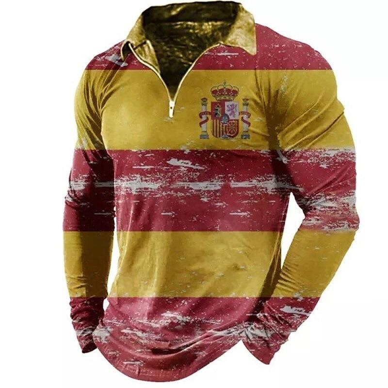 New POLO Shirt Zip Long-sleeved Lapel Men's Sweatshirt Casual Tops Tide