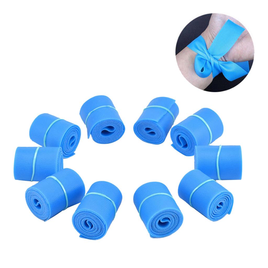 10 Rolls Latex Free Blue Tourniquets Disposable Tourniquets Single Use Tourniquet Emergency Necessities First Aid Supply