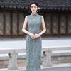 Sleeveless National Style New Chinese Daily Suzhou Long Cheongsam Improved Young 1011 New Women's High Sense Summer