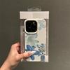 Blue Elegant Lily Flower Design White Lychee Pattern And Turtle Lip Prints for iPhone 17 16 Pro Max 14 15 13 Pro 12/11 Case