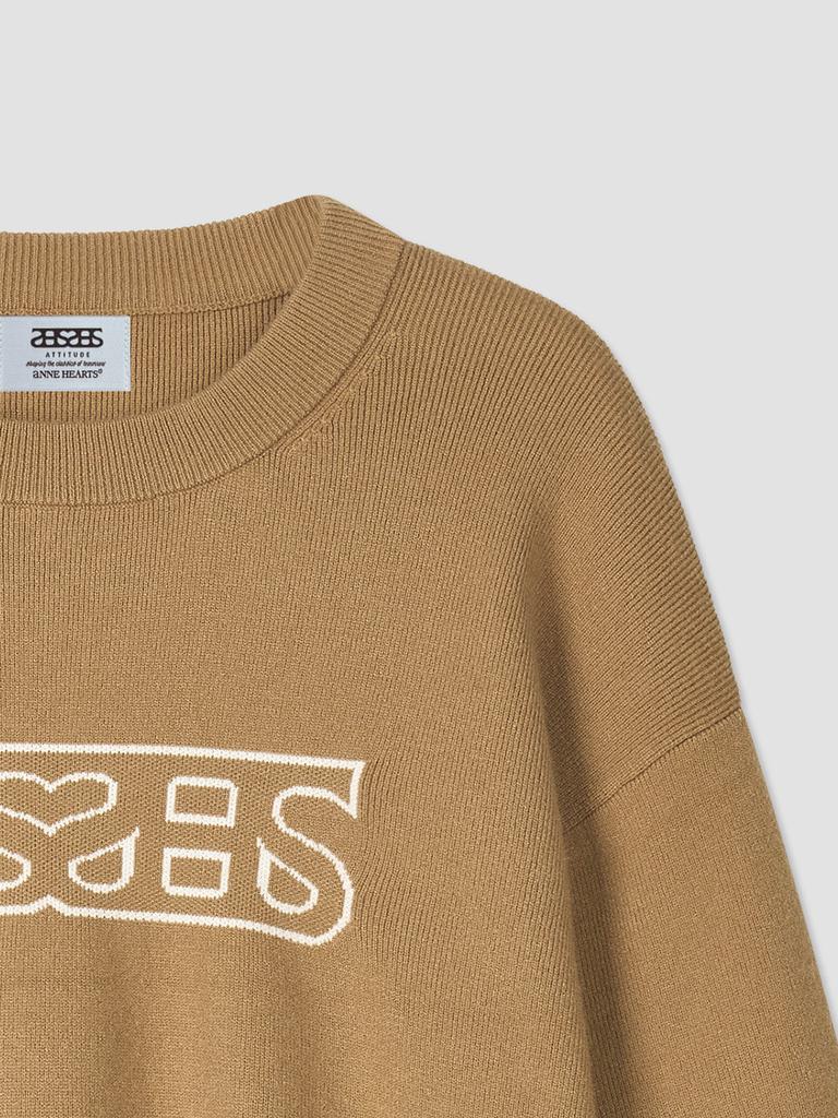 Aenhacheu Heartlogo Round Knit Mustard