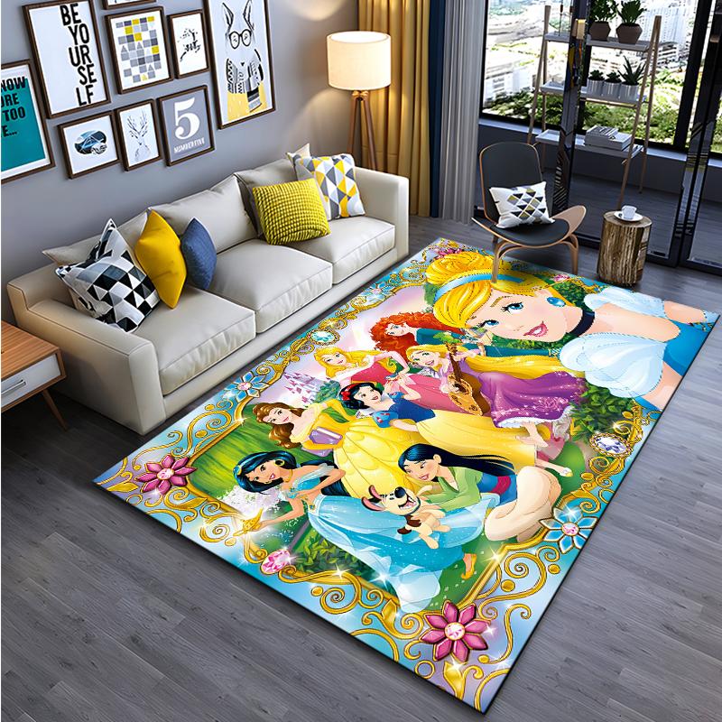 Beautiful Snow Princess Cartoon Carpets Bedroom Sofa Play Mats Rug Bedroom Decor Carpet Livingroom Rug Crawl Gift Rug Potdemiel