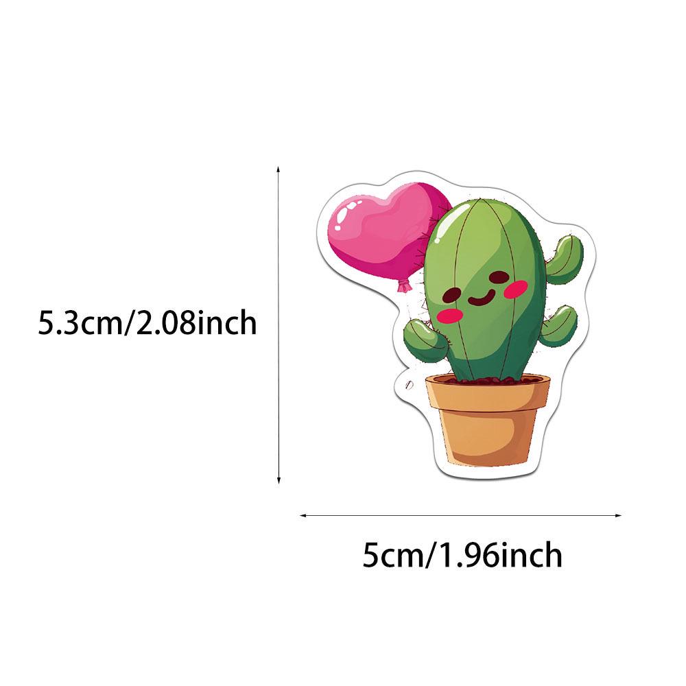 50 Creative Cactus Cartoon Stickers for DIY Phone Cases & Notebooks