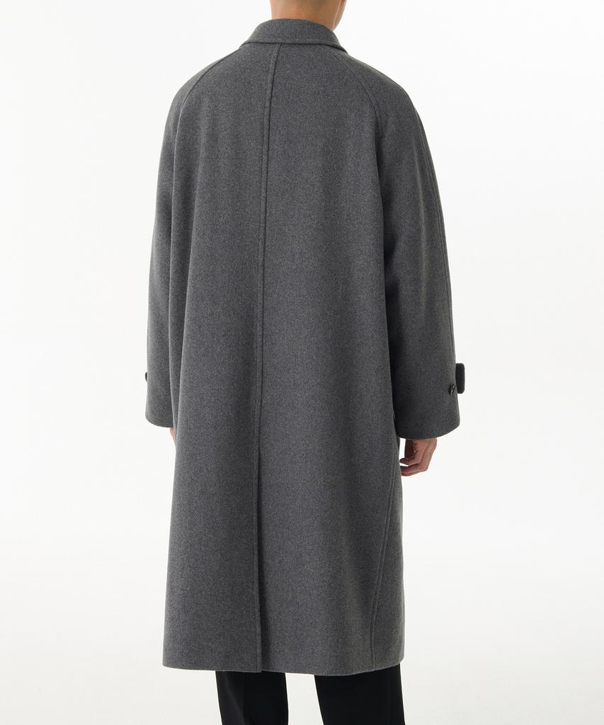 Musinsa Standard Wool Blend Oversized Muff Balmacaan Coat [Medium Grey]